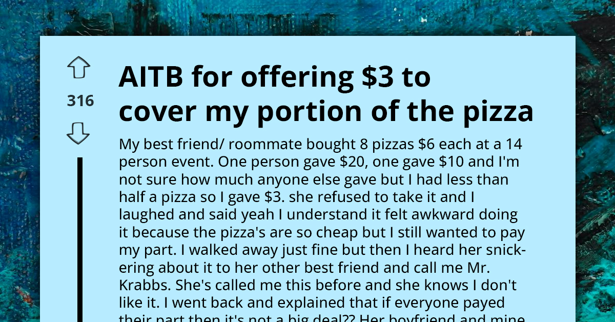 Surprising Drama Unfolds At Gathering After Roommate Gets Branded ‘Mr Krabbs’ Over Their $3 Contribution To Pizza Meal