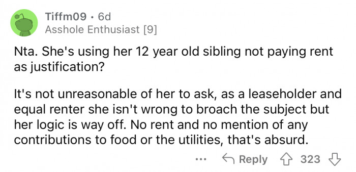 The daughter's logic is flawed.