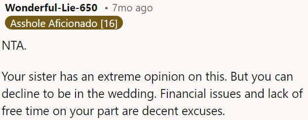 OP has the right to decline participation in the wedding.