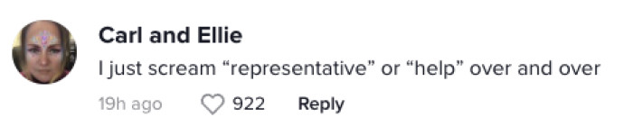 Screaming representative over and over again