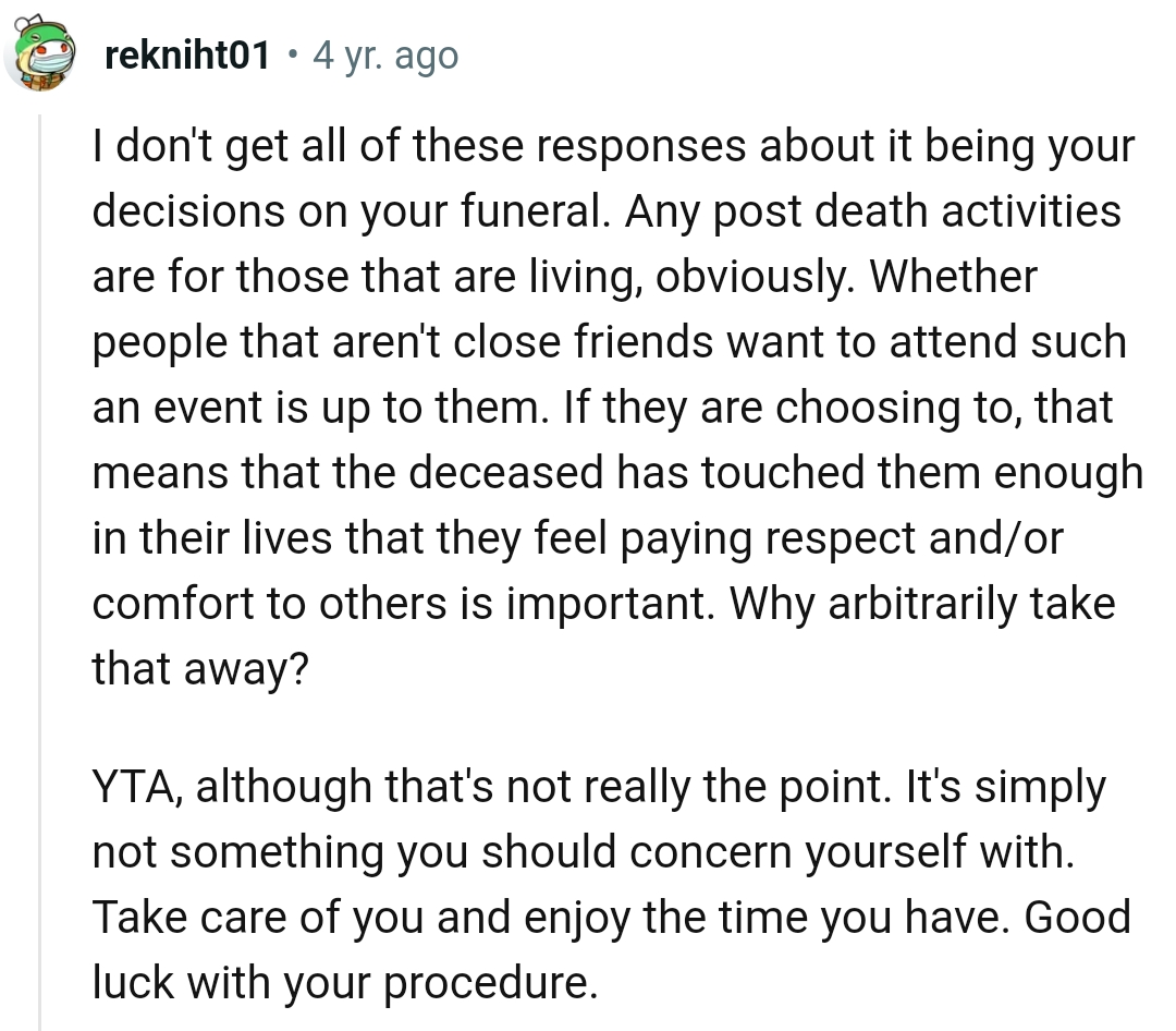 The OP shouldn't take that away