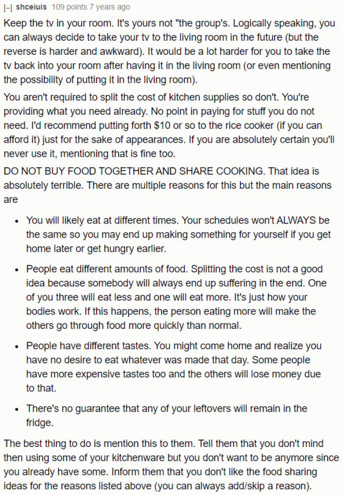 The TV should be kept in the room. If she wants to share it in the future, she can just move it there.