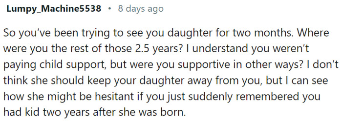 Two months vs. 2.5 years