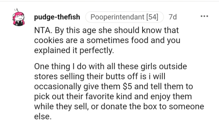 She Should Know That Cookies Are a Sometimes Food