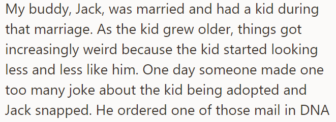 The OP's friend Jack was married and had a child