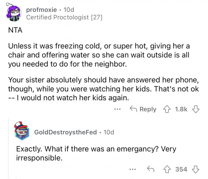 OP should never watch her sister's kids again.