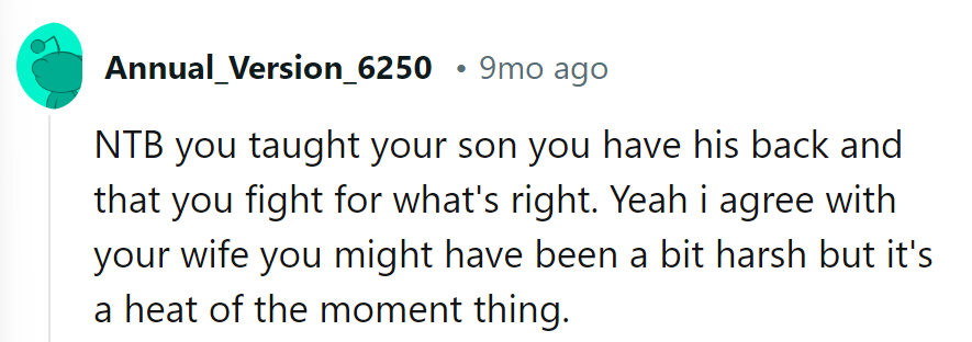 Demonstrating tough love in the heat of the moment. It's all about fighting fire with fire, isn't it?