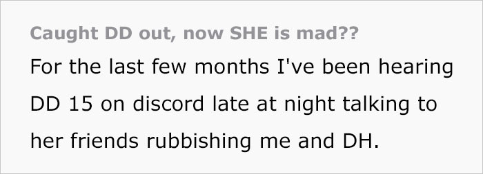 She explained that she had heard her teenage daughter 