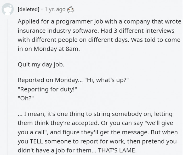 21. What they did to this poor guy is just lame and unprofessional