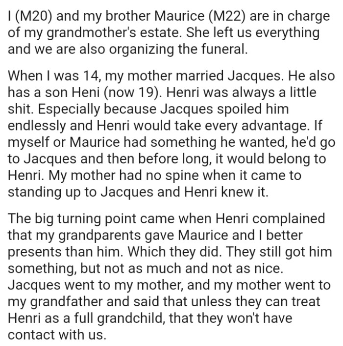 OP's mother had no spine when it came to standing up to her husband