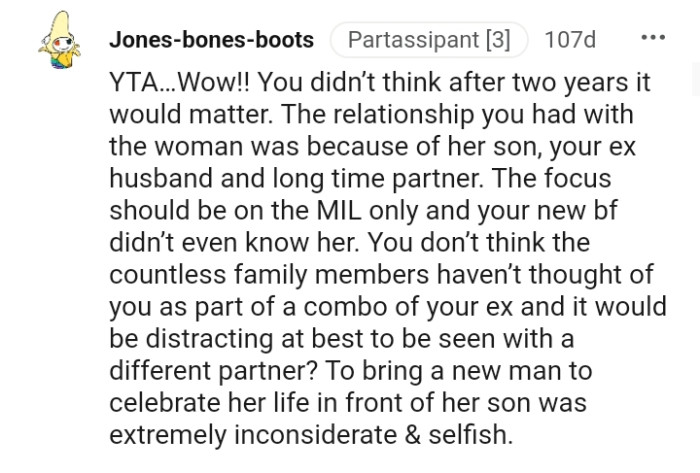 The relationship the OP had with the woman was all due to her son