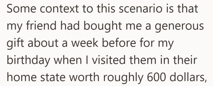 The situation felt heavier because a generous birthday gift was still fresh in their minds.
