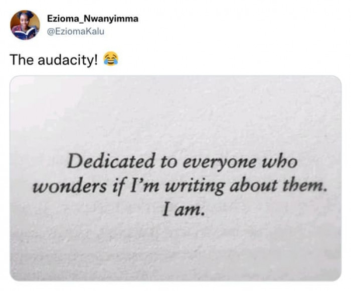 10. I am writing about you...