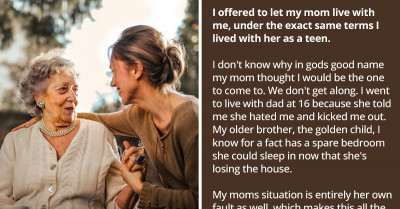 Reddit Applauds A Woman Who Let Her Abusive Mom Live With Her Under The Conditions She Was Given As A Teenager