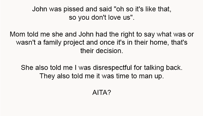 They also told me it was time to man up