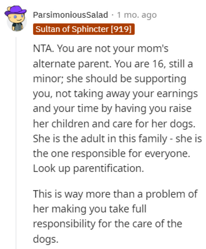 OP's not the adult in the family