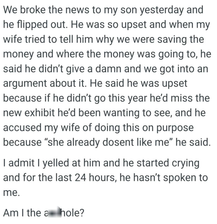 If he didn’t go this year, he’d miss the new exhibit he’d been wanting to see