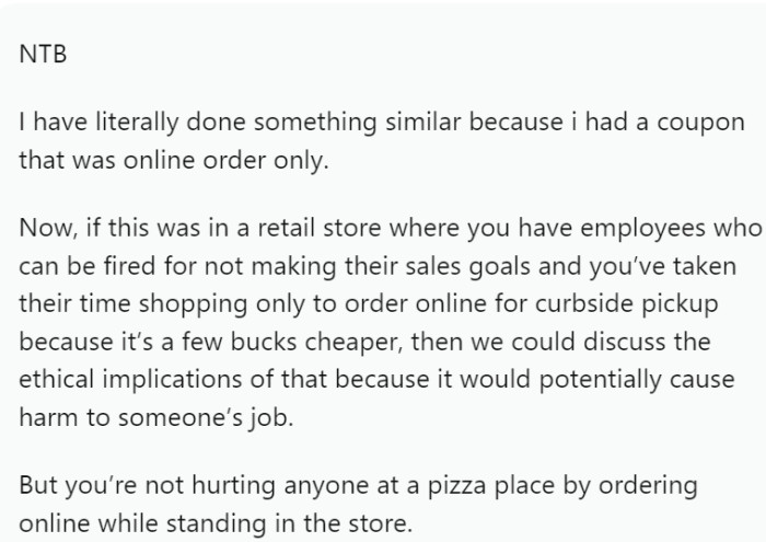 OP was not hurting anyone