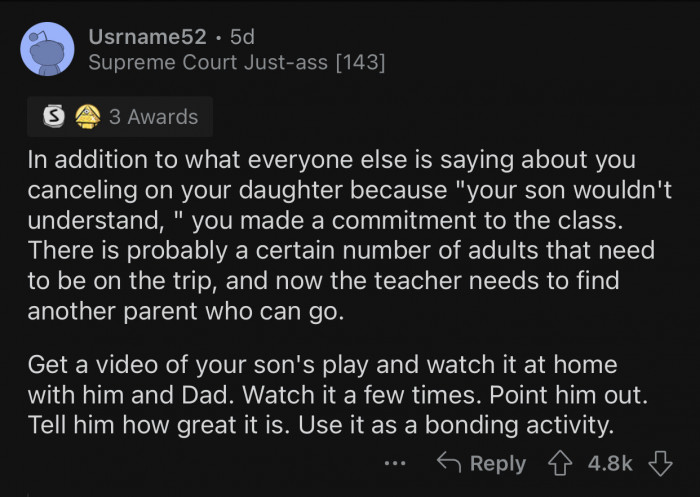 Op's decision probably ended up creating even more problems.