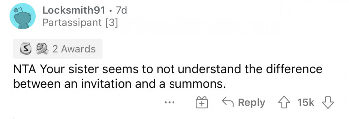 It's very true that guests are to be invited, not required.
