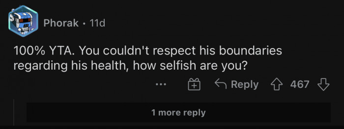 It's pretty selfish of OP to behave this way.