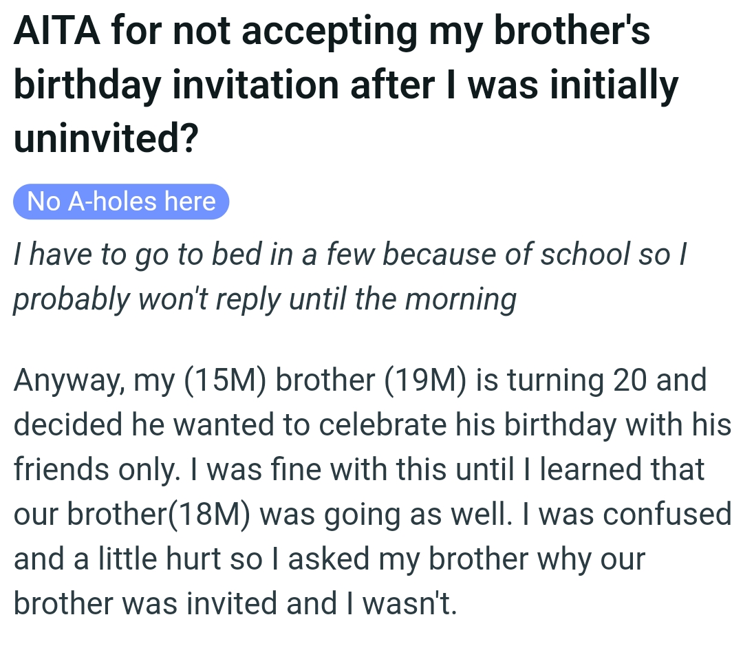 The OP kicks off his story