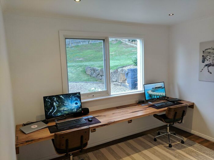 "DIY Double Desk - A Solution For When You And Your Wife Both Work From Home"