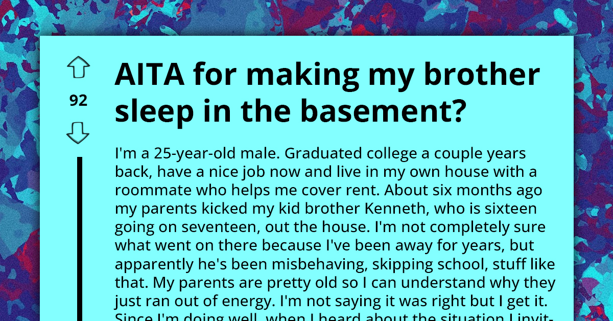 Guy Makes His Brother Sleep In The Basement Because He Sleepwalks, But His Roommate Says He's An AH For This