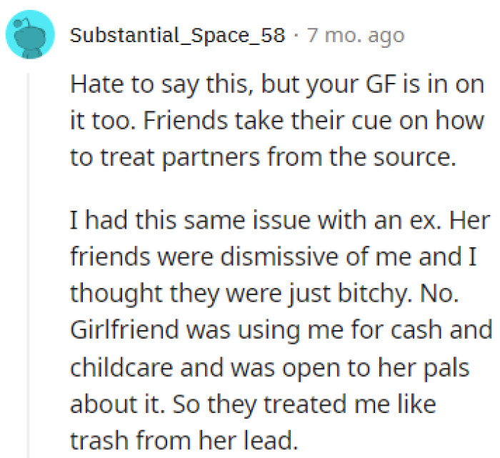 The girlfriend is in on it