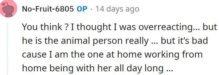 The OP is so worried: