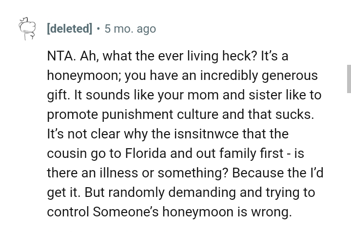 Randomly demanding and trying to take control of someone's honeymoon