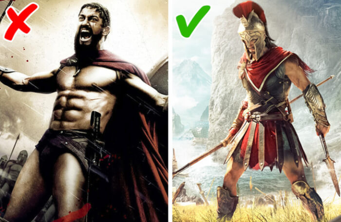 8. Spartans actually wore armor.