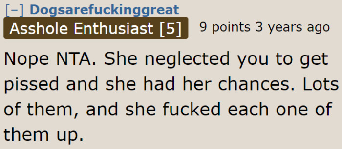 Why give her another chance when she messed up every single time she had the chance?