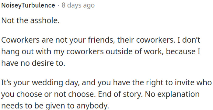 Coworkers are colleagues, not friends