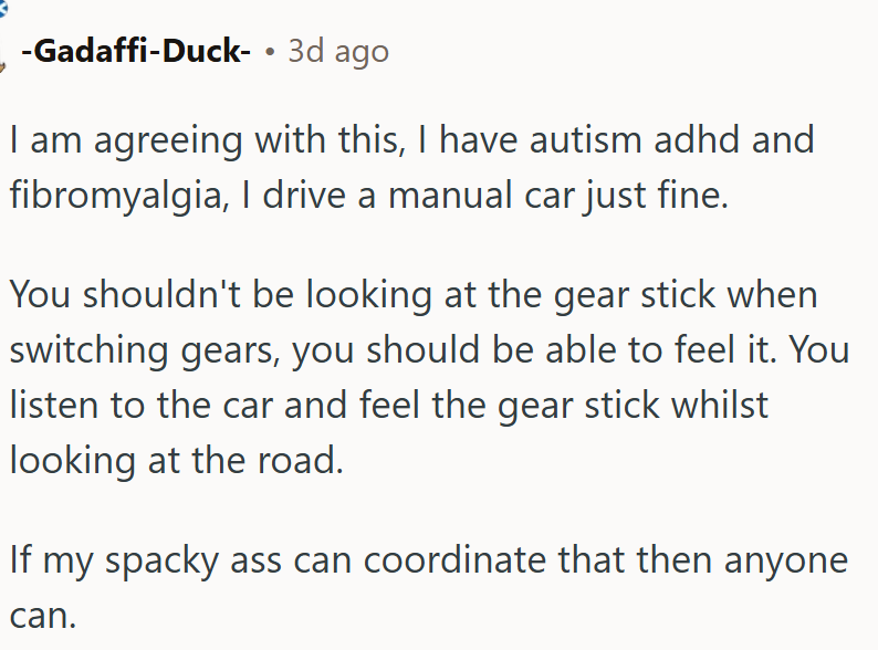 A person with autism, ADHD, and fibromyalgia says: