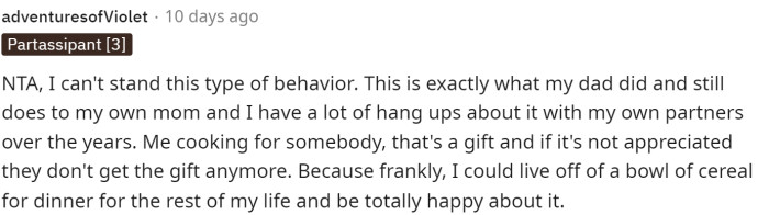 The first vote is NTA, and they even mention that they've experienced this behavior from their dad as well.