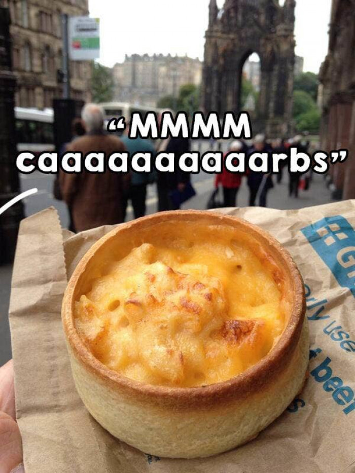 2. Pasta in pies - a Scottish thing