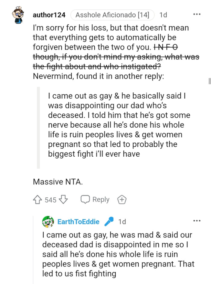 It does not mean that everything is automatically forgiven