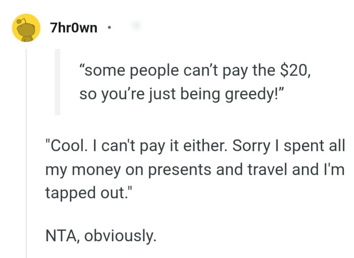 Spending all your money on presents