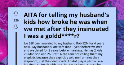 Woman Called Gold-Digger By Stepkids Reveals The Truth About Their Dad's Finances, And They Don't Like It