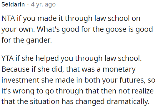 It's unfair to not acknowledge the significant change in circumstances.