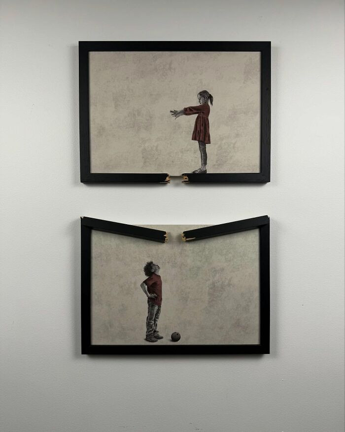 Artwork titled “Umbrella” and “Hide And Seek,” playful visual concept.