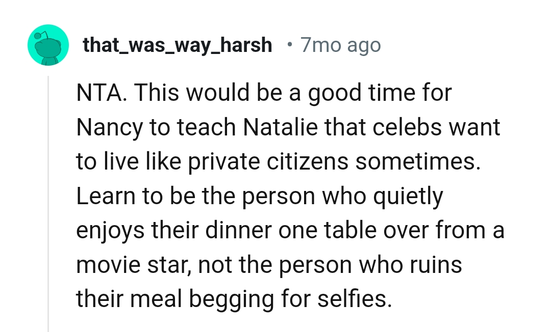 Being the person who quietly enjoys dinner