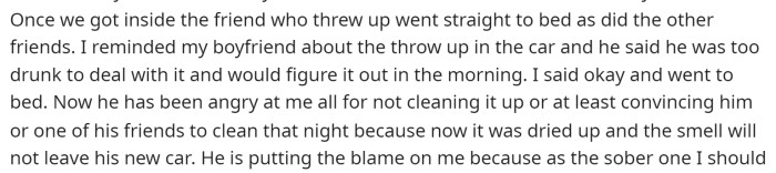 She mentions that everyone basically told her not to worry about it and that they would deal with it in the morning, but clearly, it wasn't okay.