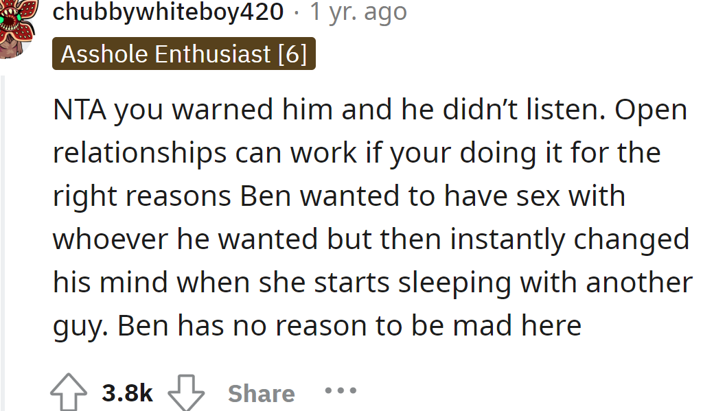 The OP warned him, but he didn't listen