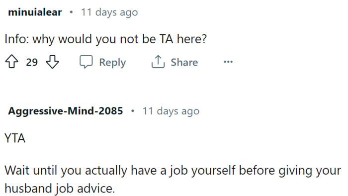 Maybe OP should get a job and see firsthand how her advice works