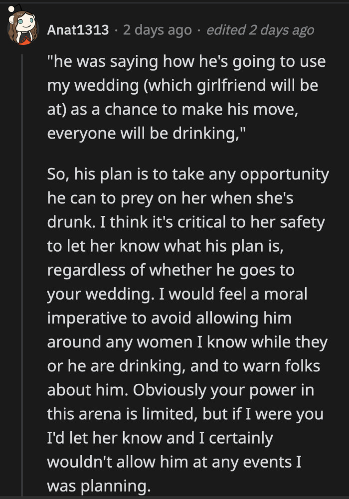 Correct, now that OP is aware of Dan's plans, she has the moral obligation to inform her brother's girlfriend about it.