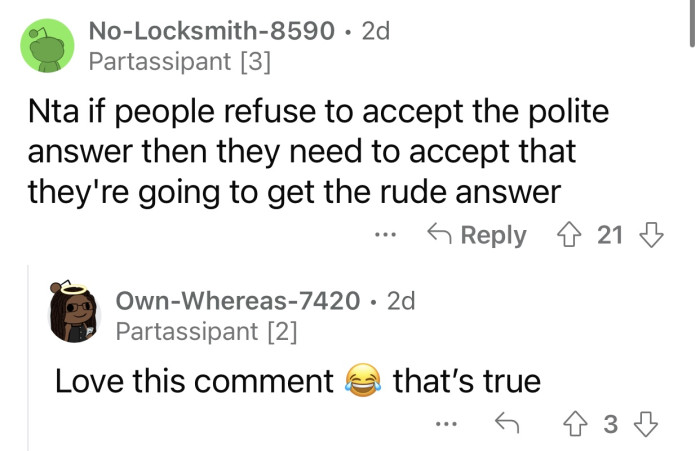OP tried being polite, but it didn't work.