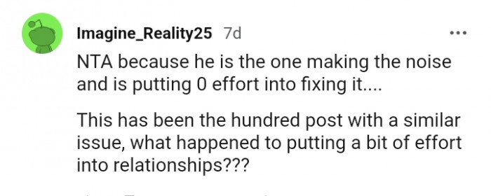 He is the one making the noise