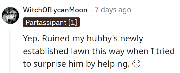 Surprise, it's a lawn massacre! Maybe stick to flowers next time?